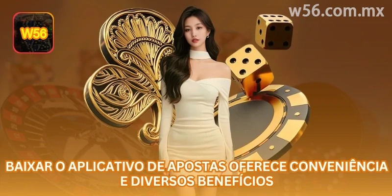 Tela móvel da w56 com categorias, carteira e atalhos de navegação